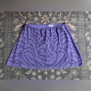 Oh Polly Luz Embellished A-Line Mini Skirt in Purple